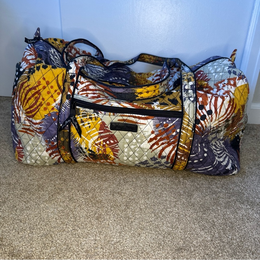 Vera Bradley Quilted Cabincore Travel Duffle Bag - Yellow, Purple, Orange